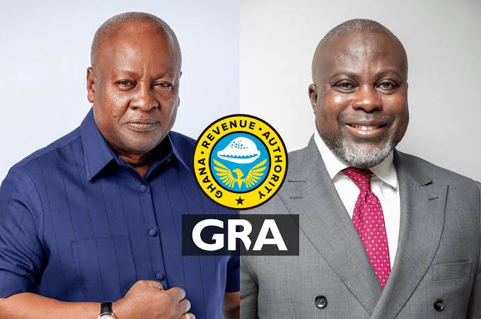 President John Dramani Mahama and Anthony Sarpong, Commissioner-General fo the GRA 