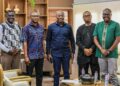 Minister for Local Government, Hon. Mahama Ayariga, in a group photograph with the IMANI Africa team after their strategic policy engagement