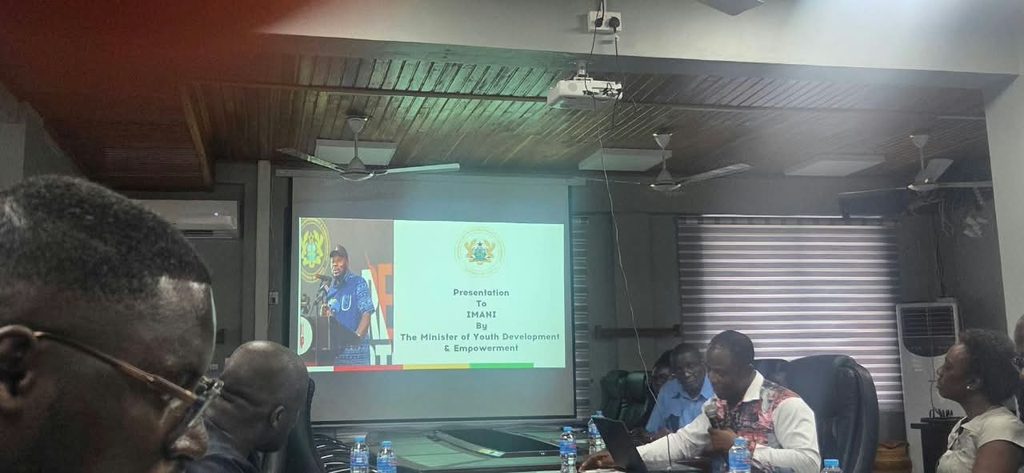 Minister of Youth Development and Empowerment, Hon George Opare Addo, opens the strategic dialogue with a presentation to IMANI, outlining the Ministry's priorities ahead of discussions on fiscal constraints and programme scale