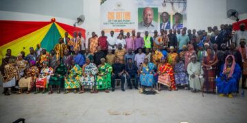 Photo from engagement; the Turnkey Electrification Project, implemented by Le Grino Ltd, launched at Dambai College