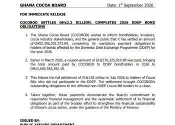 COCOBOD Pays GH¢2.68bn to Complete 2026 DDEP Obligations, Clears GH¢162m Cocoa Bills 2 IMG 5126
