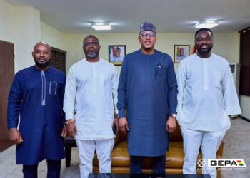 GEPA Showcases Ghana at GITEX Nigeria 2026 4 H.E. Sadiq Abdulai Abu, Ghana's Ambassador to Nigeria and the Deputy CEO of GEPA, Mr. Raymond Rashid Kramer together with other Officials in a Group Photo.