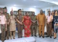 Trade Minister Hon. Elizabeth Ofosu-Adjare with the Leadership of Ghana Prisons Service After their Meeting in Accra