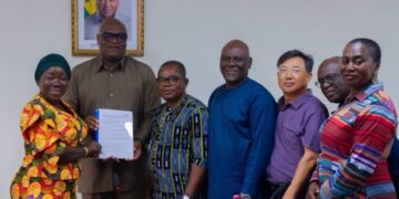 Trade Minister Hon. Elizabeth Ofosu-Adjare With GIPC, GUTA and NUTAG Officials After Receiving their Report on Retail Trade Compliance in Accra