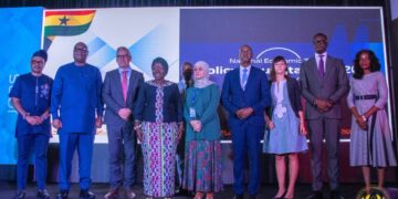 Minister for Trade and Industry, Hon. Elizabeth Ofosu-Adjare with Partners and Stakeholders at the 2026 National Economic Zones Policy Roundtable in Accra