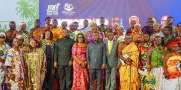 The Deputy Trade Minister, Hon. Sampson Ahi with Traditional Leaders and Stakeholders at the Axim Business Summit