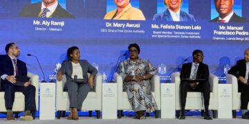 GFZA CEO, Dr. Mary Awusi During the Panel on African SEZs at the AIM Congress 2026 in Dubai