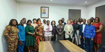 GEA CEO Ms. Margaret Ansei with the AFD Delegation and GEA Management After Talks on Support for Women Entrepreneurs