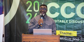 Dr. Osei Okrah CEO of Tree Crop Development Authority as a Guest Speaker for the Event Engaging Stakeholders