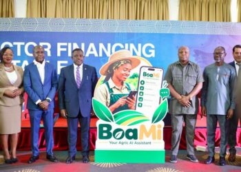 DBG, Launch "Boa Mi" AI Platform to Transform Agricultural Financing in Ghana 10 Officials ''Unveil Boa Mi'' Initiative, the New AI- Powered Agric Assistant, at DBG's ICT Financing Roundtable in Accra