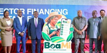 Officials ''Unveil Boa Mi'' Initiative, the New AI- Powered  Agric Assistant, at DBG's ICT Financing Roundtable in Accra