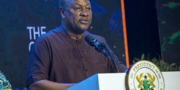 President Mahama Addressing Officials and Stakeholders at the Sod Cutting of the Sentuo Airport Garden City Project