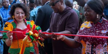 President Mahama, Madam Yang Yang together with Some Government Officials and Stakeholders at the Commissioning of the third Assembly Plant of Zonda Tec Ltd in Tema