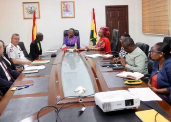 The Minister for Fisheries, Hon. Emelia Arthur, Chairing the Meeting Between the Fisheries and Aquaculture Ministry and the Ambassador of France and her Team