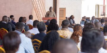 Dr. Wisdom Dogbey, the Managing Director of CMC Addressing Staff During the Nationwide Staff Durbar in Accra
