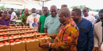 Hon. Eric Opoku, Minister of Food and Agriculture During  the National Launch in Anloga Before the Appeal