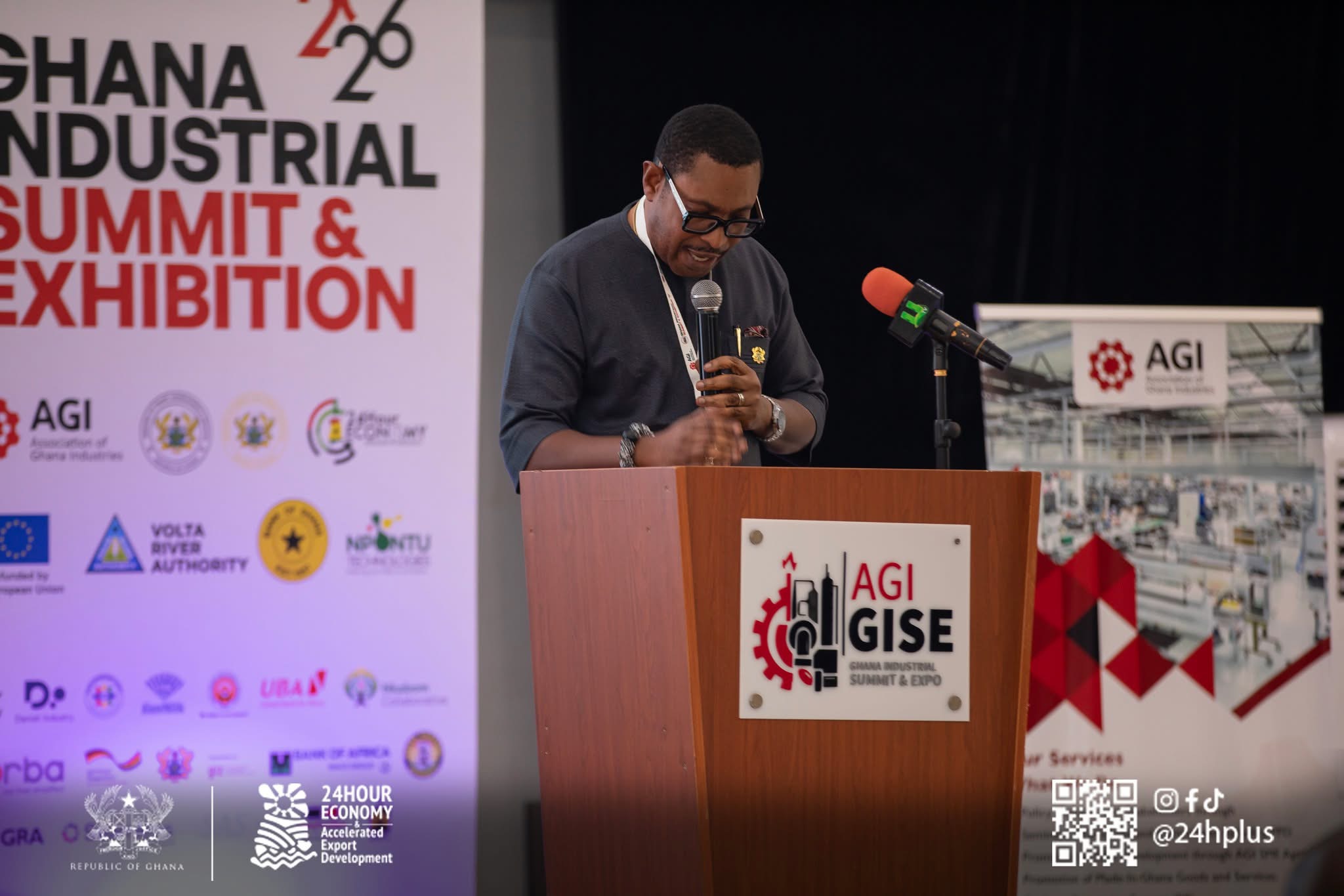 Dr. Ishmeal Dodoo, Chief Partnership Officer for the 24-Hour Economy Addressing Stakeholders and Government Officials at the 24-Hour Economy