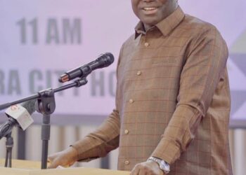 NAFCO Records Major Financial Turnaround as Government Pushes Stronger Food Reserves 9 The Minister for Food and Agriculture, Hon. Eric Opoku Giving his Address During the NAFCO Annual General Meeting, 2026