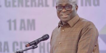 The Minister for Food and Agriculture, Hon. Eric Opoku Giving his Address During the NAFCO Annual General Meeting, 2026