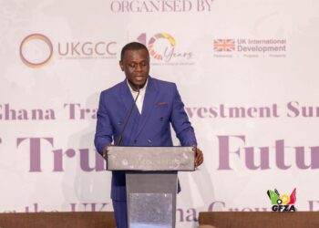 Mr. Lateef Apau Wiredu Deputy CEO of Ghana Free Zones Authority Addressing Stakeholders at the Ghana-UK Summit