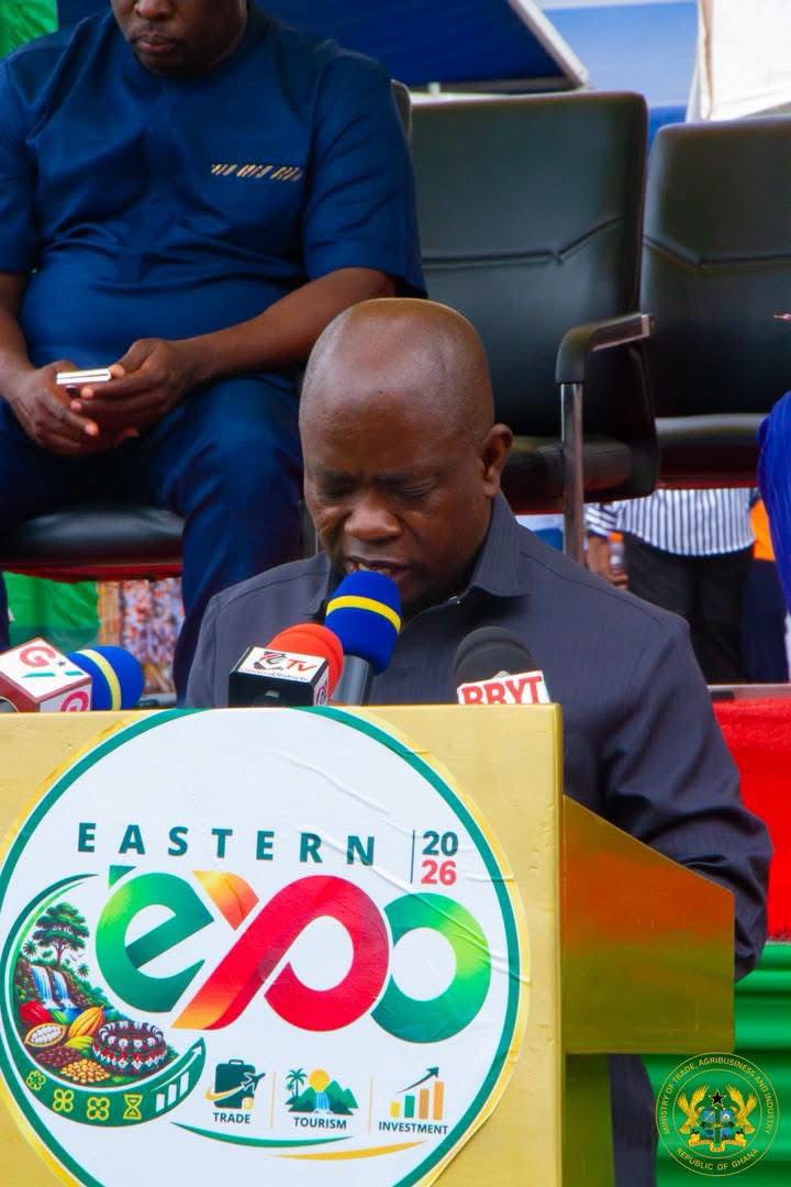 Hon. Sampson Ahi, Deputy Minister for Trade and Industry Addressing Stakeholders at the Eastern Expo 2026