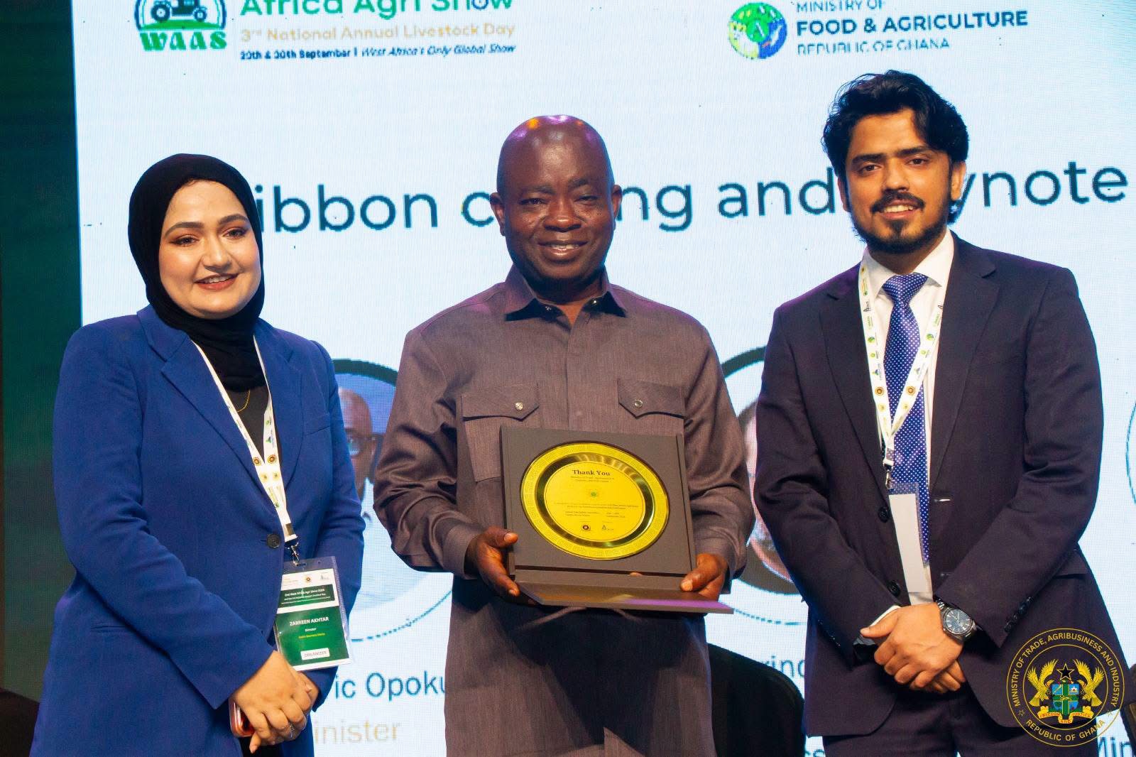 Deputy Trade Minister Ho. Samspon Ahi at the Ghana-India Agribusiness Partnership in Accra Today