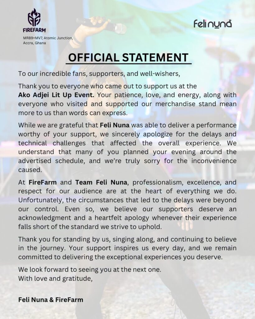 Feli Nuna and FireFarm Issue Apology After Ako Adjei Delays 2 IMG 7610