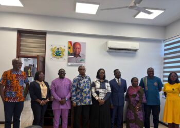 Members of the IMANI Africa delegation with the technical team of the Ministry of Gender, Children and Social Protection after their working visit at the Ministry in Accra