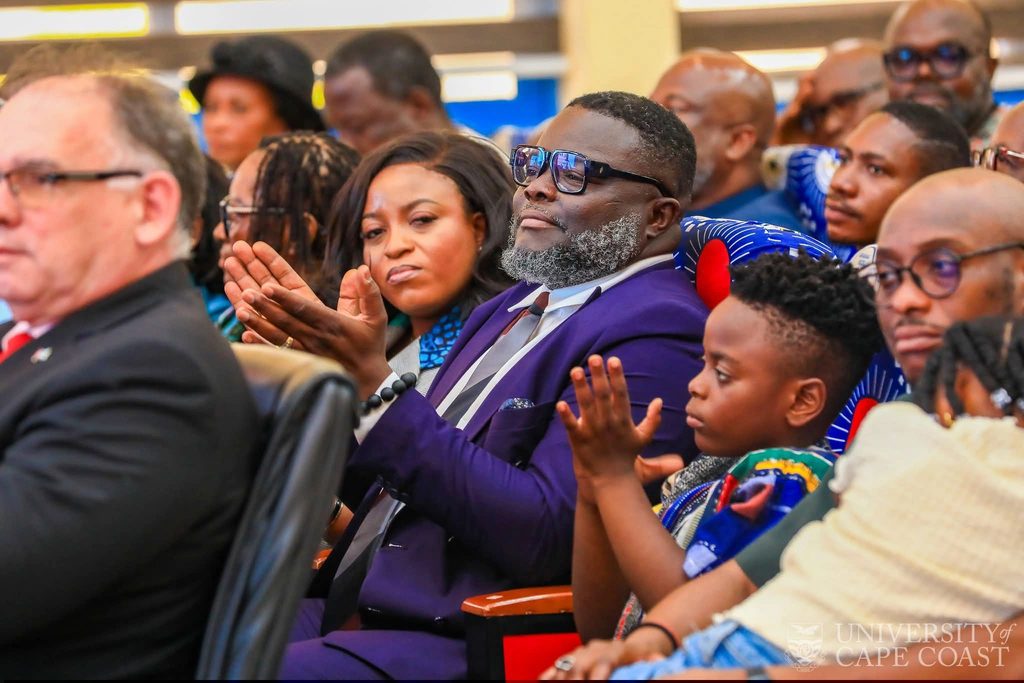 Members of the audience applaud during the lecture, which devoted a substantial section to Nkrumah's economic record and the Seven-Year Development Plan. Photo: University of Cape Coast