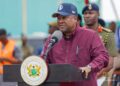 Mahama Unveils Agbogbloshie Urban Renewal Project As Waste Evacuation Begins 7 President Mahama addresses the gathering, where he unveiled plans to turn the cleared site into an industrial park anchored by a major textile factory for young people. Photo: The Presidency, Republic of Ghana