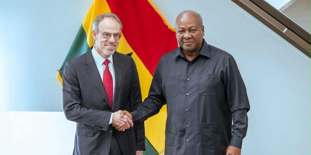 President John Dramani Mahama with David Zapolsky, Amazon's Senior Vice President and Chief Global Affairs and Legal Officer, during talks on the sidelines of the 81st UN General Assembly in New York. Photo: The Presidency, Republic of Ghana