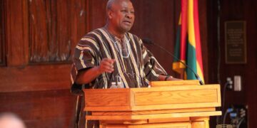 President John Dramani Mahama addresses the town hall meeting with the Ghanaian community in New York on Friday, 25 September 2026, at the close of his engagements around the 81st UN General Assembly. Photo: The Presidency, Republic of Ghana
