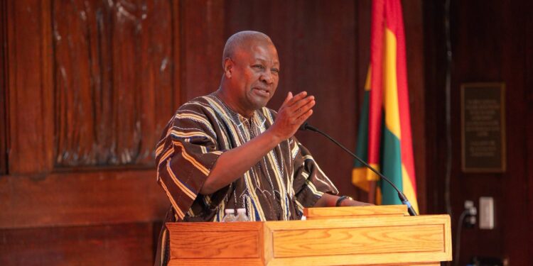 President John Dramani Mahama addresses the town hall meeting with the Ghanaian community in New York on Friday, 25 September 2026, at the close of his engagements around the 81st UN General Assembly. Photo: The Presidency, Republic of Ghana
