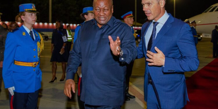 Mahama Joins 30 Nations in Belgrade to Mark NAM's 65 Years 1 President Mahama walks with his Serbian host along the tarmac after touchdown in Belgrade for the two-day NAM commemoration.