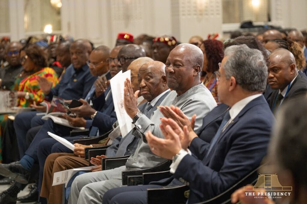 Fund Our Museums, Mahama Tells Development Banks And Global Investors 5 President John Dramani Mahama in the audience at the "Next Steps" high-level side event on reparatory justice in New York, held on the sidelines of the 81st UN General Assembly and co-hosted by Ghana, Germany and France. Photo: The Presidency, Republic of Ghana