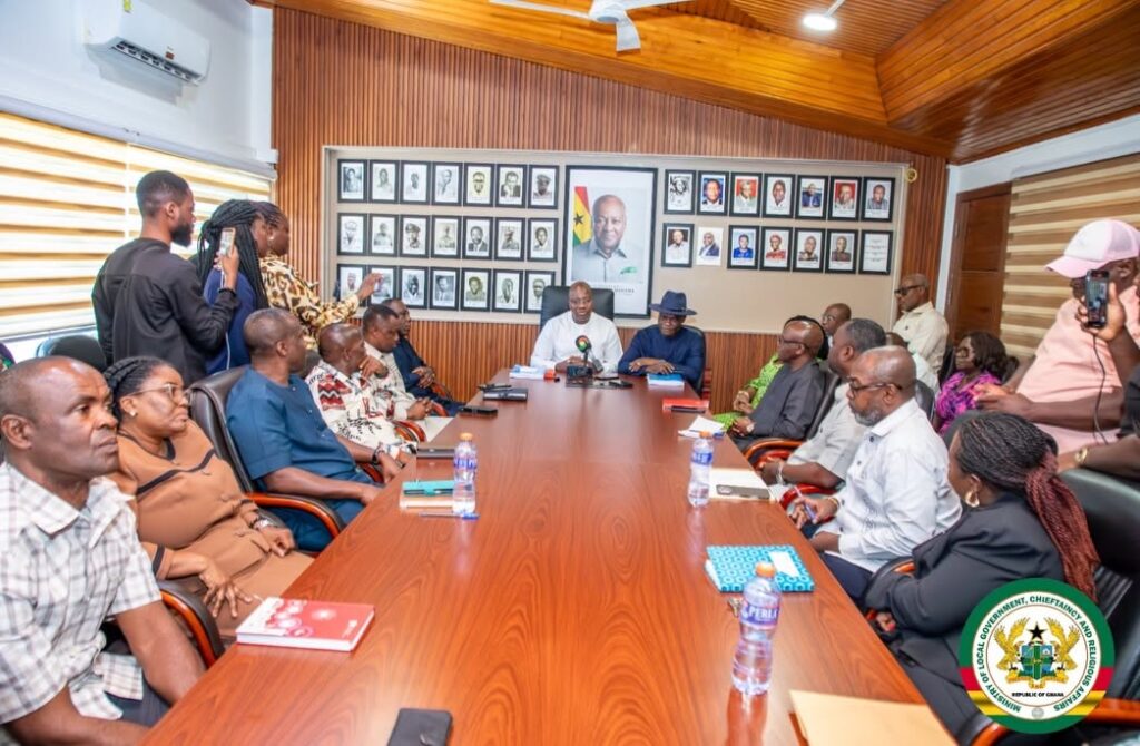 Mahama Ayariga: Assemblies Must Raise Their Own Revenue to Fix Cities 3 Ayariga, joined by Ahmed Ibrahim, sits down with officials and heads of department at the Ministry of Local Government, Chieftaincy and Religious Affairs in one of his first engagements after taking office.