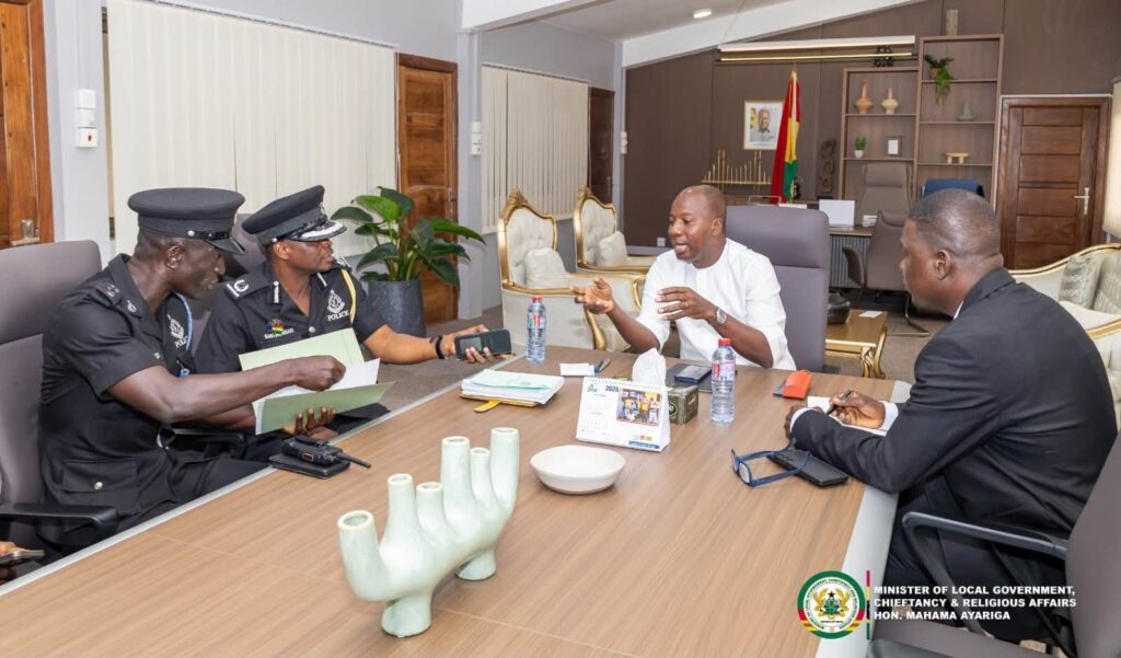 Mahama Ayariga: Ayalolo BRT Contra Flow Will Drastically Cut Journey Times 2 Local Government Minister Mahama Ayariga engages senior officers of the Ghana Police Service at his office in Accra ahead of the rollout of the Ayalolo BRT contra flow arrangement on the Kasoa, Adenta and Amasaman corridors.