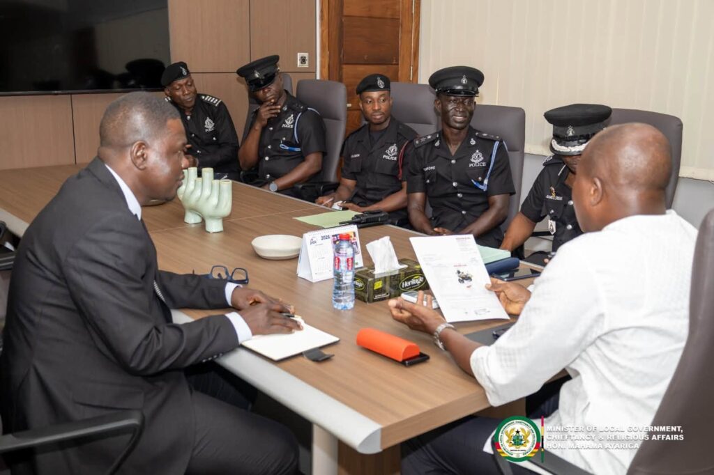 Mahama Ayariga: Ayalolo BRT Contra Flow Will Drastically Cut Journey Times 3 Local Government Minister Mahama Ayariga engages senior officers of the Ghana Police Service at his office in Accra ahead of the rollout of the Ayalolo BRT contra flow arrangement on the Kasoa, Adenta and Amasaman corridors.