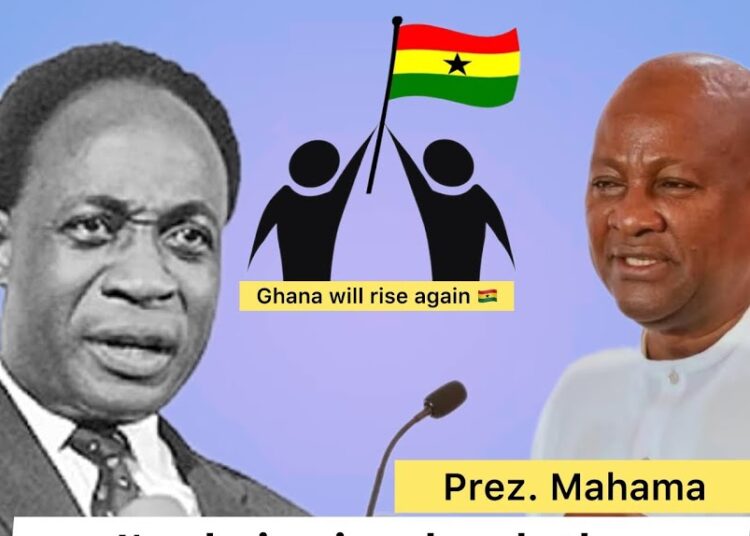 Mahama Marks Founder's Day, Urges Unity To Realise Nkrumah's Vision 1 Image of Ghana's Ist President Dr Kwame Nkrumah and current President John Dramani Mahama