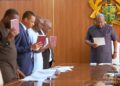 Fiscal Council members take their oath of office before President Mahama at the Presidency, formally activating the watchdog body established under Act 1136