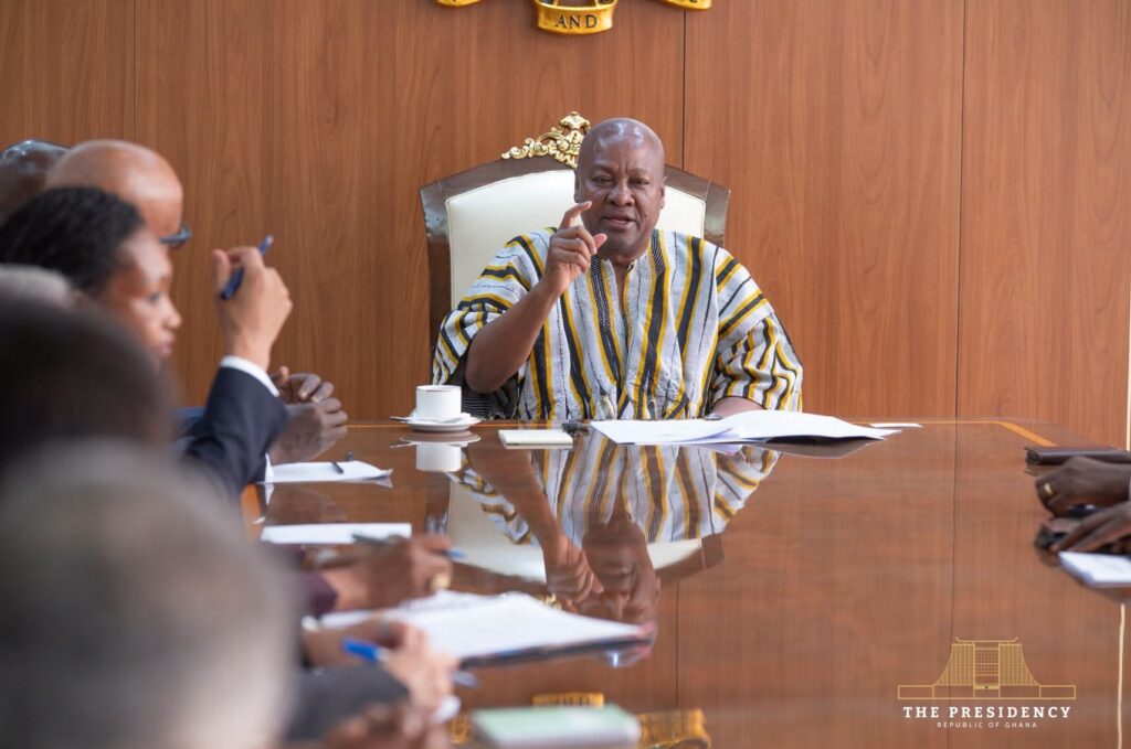 Mahama, IFC's Makhtar Diop Eye Big Investment Push in Agriculture, Infrastructure 4 President Mahama addresses the IFC delegation during the meeting, which focused on commercial agriculture, industrialisation and infrastructure investment.