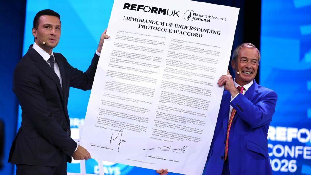 Farage Strikes Migrant Returns Deal With France’s National Rally 2 Nigel Farage and Frances hard right National Rally