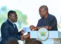 President John Dramani Mahama presents financial package to Dr. Kwame Kyei, President of Nations FC