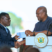 Mahama Supports Medeama and Nations With GH¢684,000 For Continental Campaigns 12 President John Dramani Mahama presents financial package to Dr. Kwame Kyei, President of Nations FC