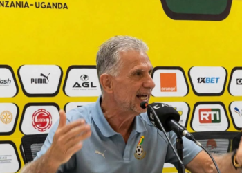 Black Stars head coach Carlos Queiroz at the post-match press conference in Bouaké
