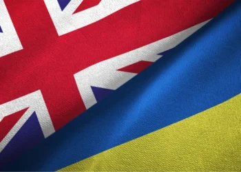 UK and Ukraine stands side by side.