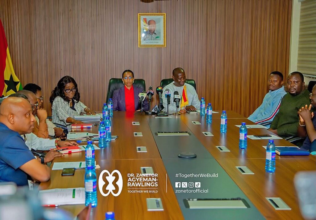 New Environment Minister Demands Discipline, Transparency From Staff 3 Dr Agyeman-Rawlings speaks to staff of the Ministry of Environment, Science and Technology on her first day in office, flanked by Armah-Kofi Buah.