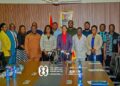 New Environment Minister Demands Discipline, Transparency From Staff 8 Dr Zanetor Agyeman-Rawlings poses with Armah-Kofi Buah and staff of the Ministry of Environment, Science and Technology following the handover ceremony
