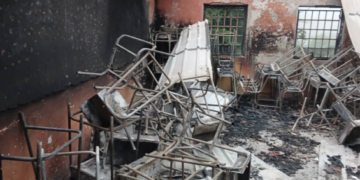 Burnt School Structure In the Okuapeman And Mount Sinai Clash