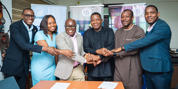 ENGR. Dr. Eric Kofi Adzroe, Director General, Ghana TVET, with Delegates from UNESCO, KPMG and Microsoft